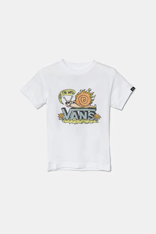 Dječja pamučna majica kratkih rukava Vans Sick Snaily print bijela VN000JP8WHT1