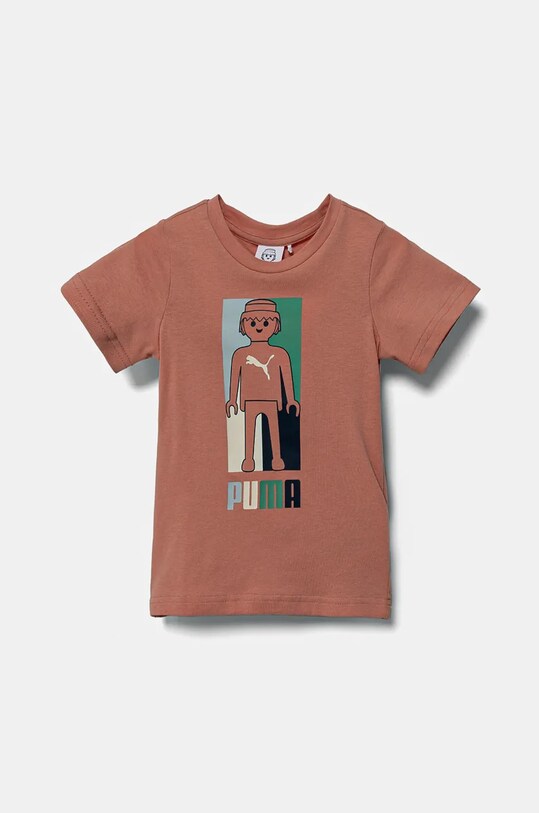 Детская хлопковая футболка Puma X PLAYMOBIL хлопок оранжевый 627388