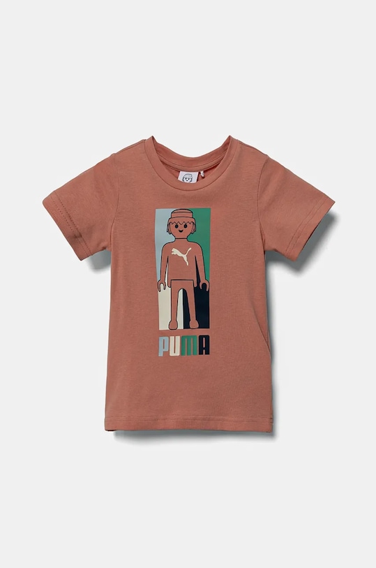 Παιδικό βαμβακερό μπλουζάκι Puma X PLAYMOBIL στάμπα πορτοκαλί 627388