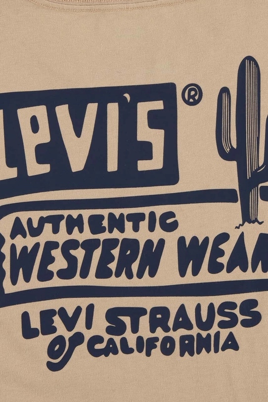 Дитяча бавовняна футболка Levi's CACTUS OUT WEST TEE бежевий 8EL458