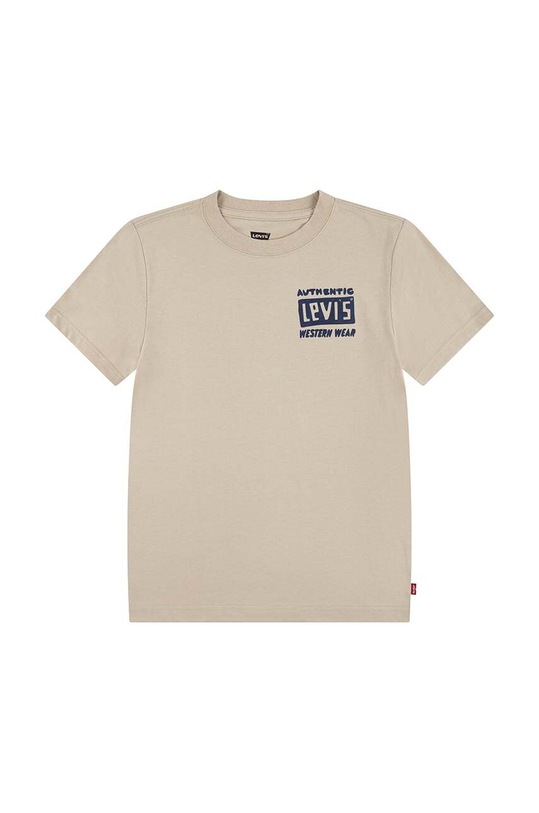 Dětské bavlněné tričko Levi's CACTUS OUT WEST TEE kulatý béžová 9EL458