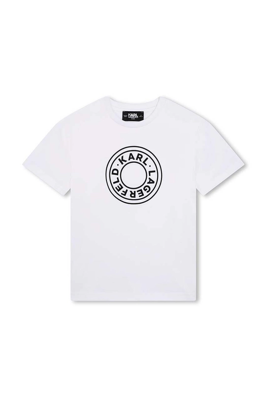 Karl Lagerfeld t-shirt bawełniany dziecięcy nadruk biały Z30235.114.150