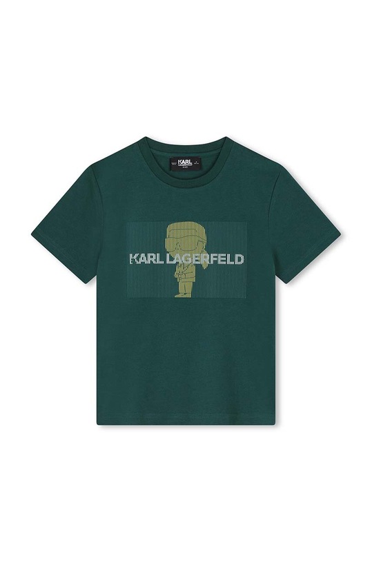 Karl Lagerfeld tricou de bumbac pentru copii imprimeu verde Z30239.114.150