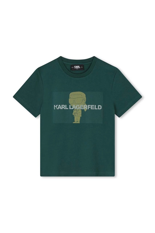 Karl Lagerfeld tricou de bumbac pentru copii imprimeu verde Z30239.114.150