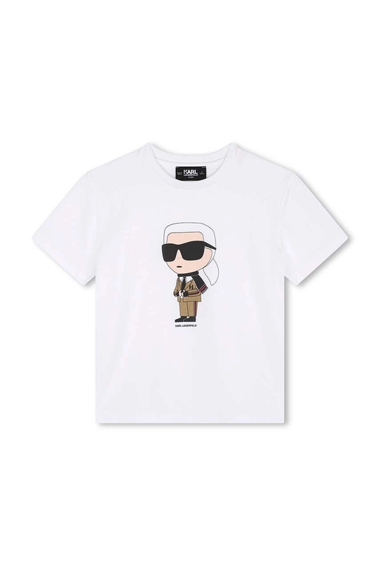 Karl Lagerfeld t-shirt bawełniany dziecięcy nadruk biały Z30241.114.150