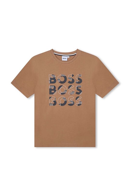 BOSS tricou de bumbac pentru copii print bej J51200.162.174