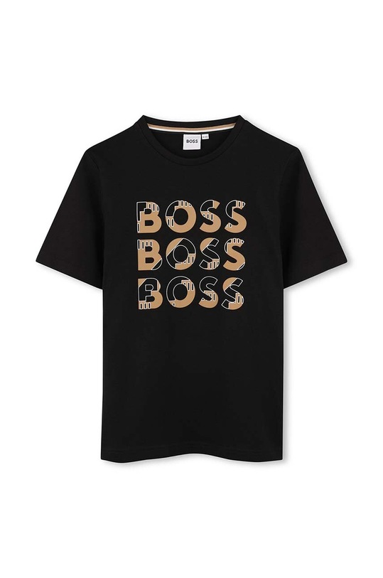 Детска памучна тениска BOSS памук черен J51200.162.174