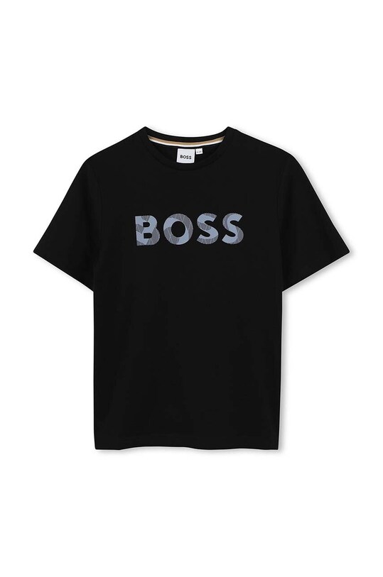 Детская хлопковая футболка BOSS хлопок чёрный J51210.162.174