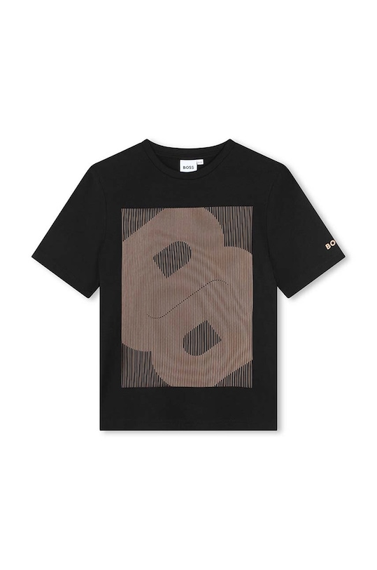 Dětské bavlněné tričko BOSS kulatý černá J51216.162.174
