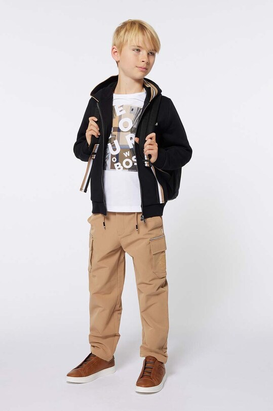 Chłopiec BOSS t-shirt bawełniany dziecięcy J51217.162.174 biały