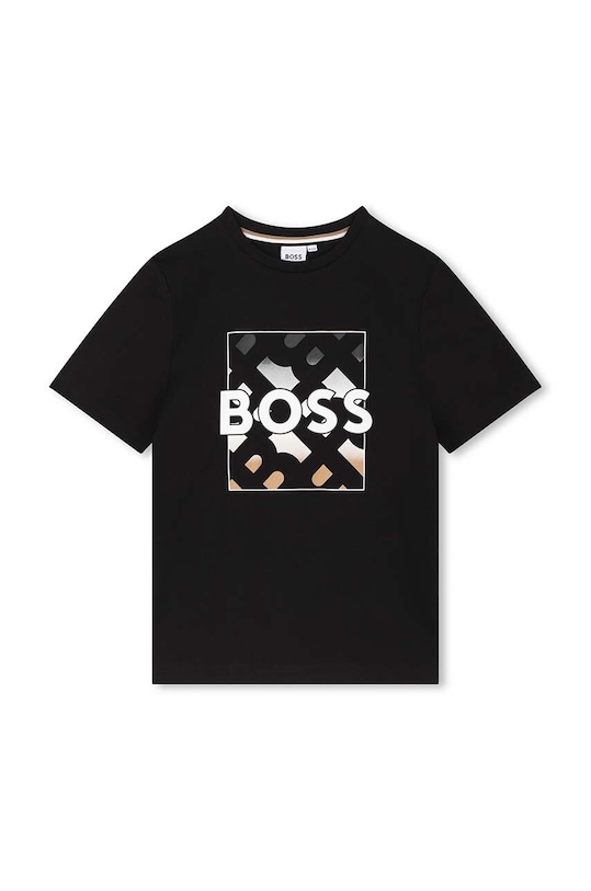 BOSS t-shirt bawełniany dziecięcy nadruk czarny J51219.162.174