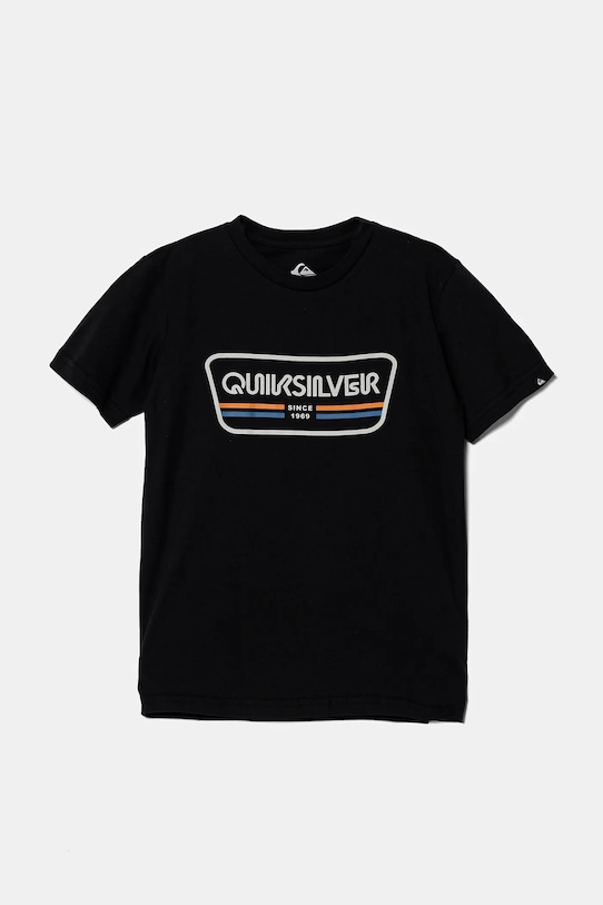 Dětské bavlněné tričko Quiksilver RANGE LIFE SS kulatý černá EQBZT04784