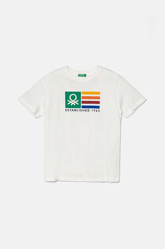 Παιδικό βαμβακερό μπλουζάκι United Colors of Benetton στάμπα μπεζ 3I1XC10JL.G.Seasonal
