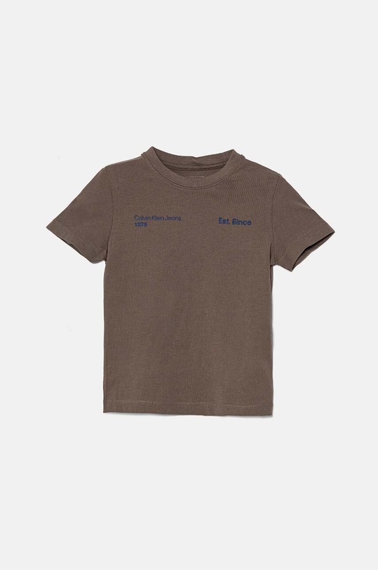 Calvin Klein Jeans t-shirt bawełniany dziecięcy IB0IB02236.104.116.9BYH brązowy AW24