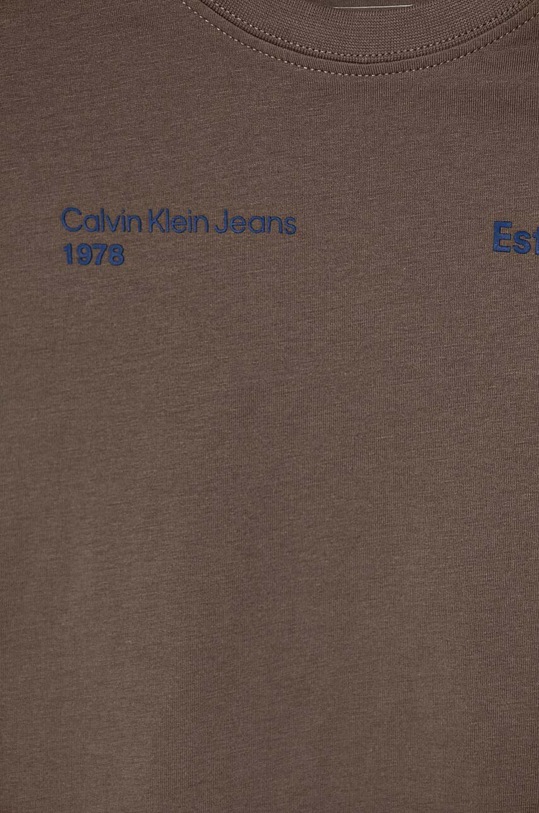 Calvin Klein Jeans t-shirt bawełniany dziecięcy brązowy IB0IB02236.104.116.9BYH