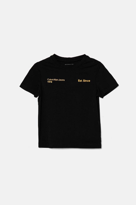 Calvin Klein Jeans t-shirt bawełniany dziecięcy nadruk czarny IB0IB02236.104.116.9BYH