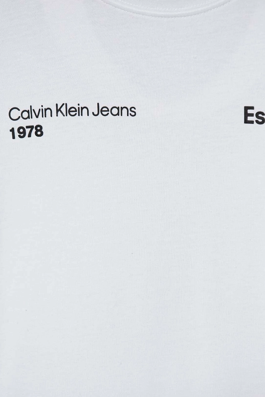 Chłopiec Calvin Klein Jeans t-shirt bawełniany dziecięcy IB0IB02236.128.176.9BYH biały