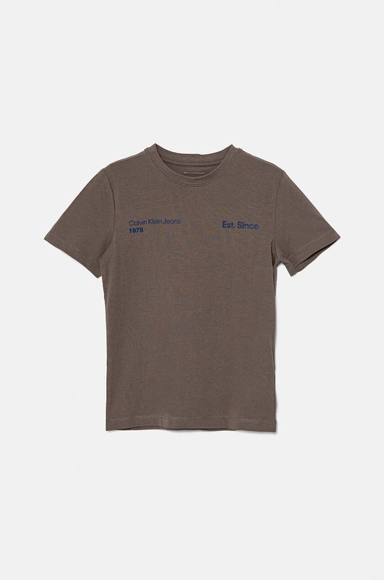 Calvin Klein Jeans t-shirt bawełniany dziecięcy IB0IB02236.128.176.9BYH brązowy AW24