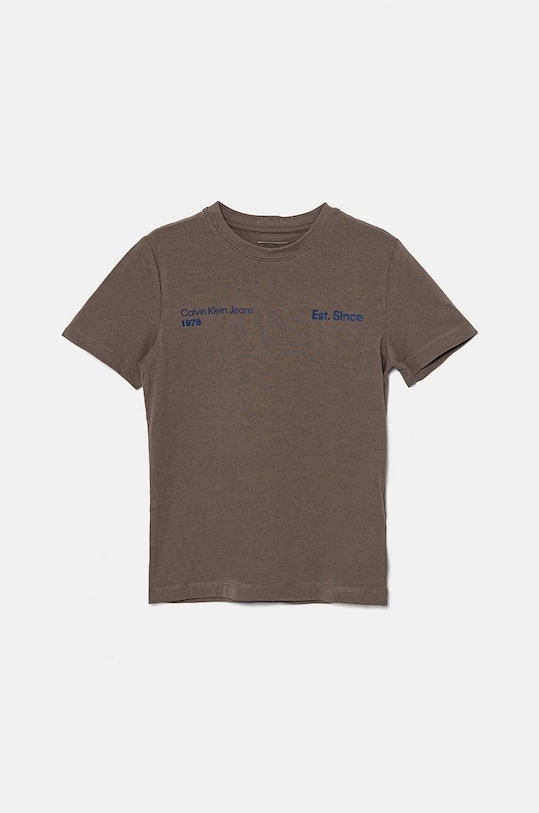 Calvin Klein Jeans t-shirt bawełniany dziecięcy IB0IB02236.128.176.9BYH brązowy AW24