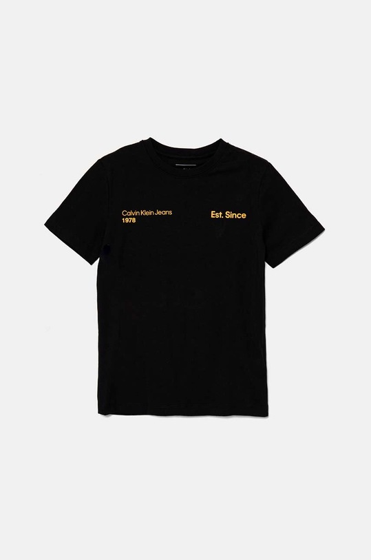 Calvin Klein Jeans t-shirt bawełniany dziecięcy nadruk czarny IB0IB02236.128.176.9BYH