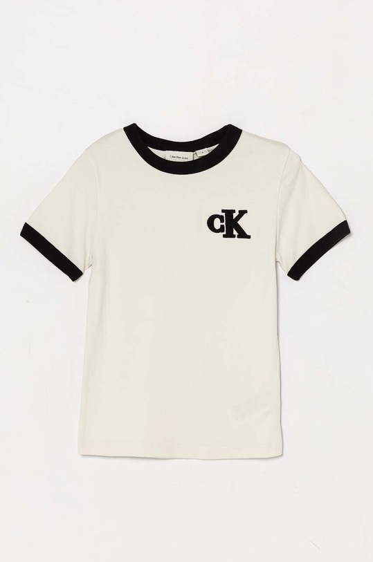 Calvin Klein Jeans t-shirt bawełniany dziecięcy IB0IB02241.9BYH biały AW24