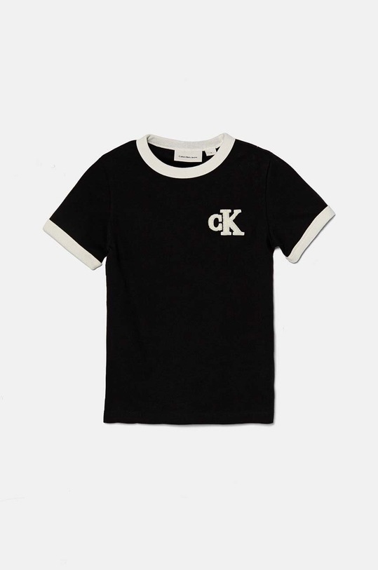 Calvin Klein Jeans t-shirt bawełniany dziecięcy IB0IB02241.9BYH czarny AW24