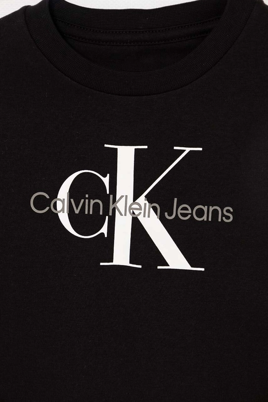 Calvin Klein Jeans t-shirt bawełniany dziecięcy czarny IU0IU00676.104.116.9BYH