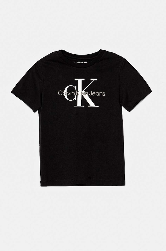 Детская хлопковая футболка Calvin Klein Jeans хлопок чёрный IU0IU00676.128.176.9BYH