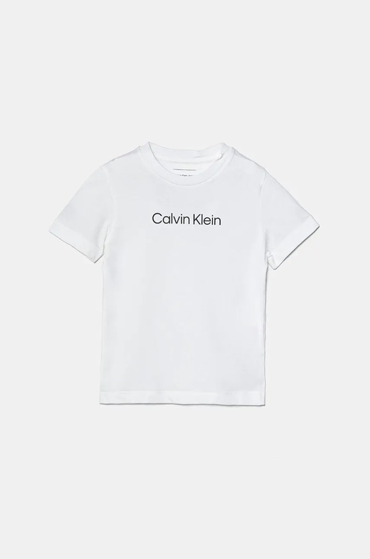 Calvin Klein Jeans t-shirt bawełniany dziecięcy nadruk biały IU0IU00682.104.116.9BYH