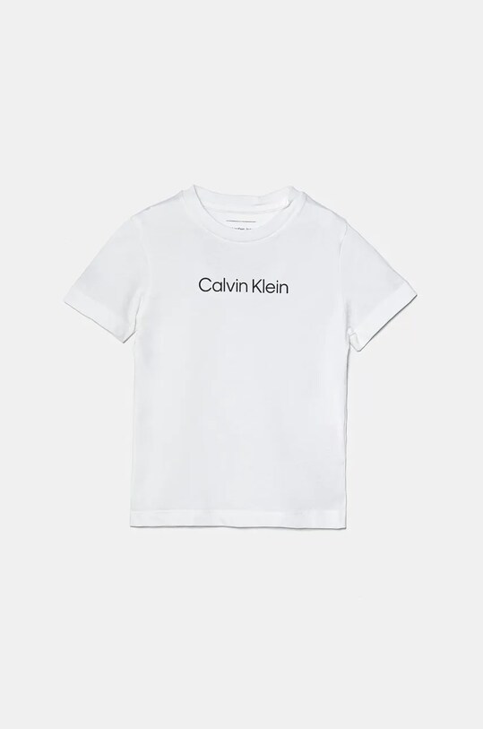 Calvin Klein Jeans t-shirt bawełniany dziecięcy nadruk biały IU0IU00682.128.176.9BYH