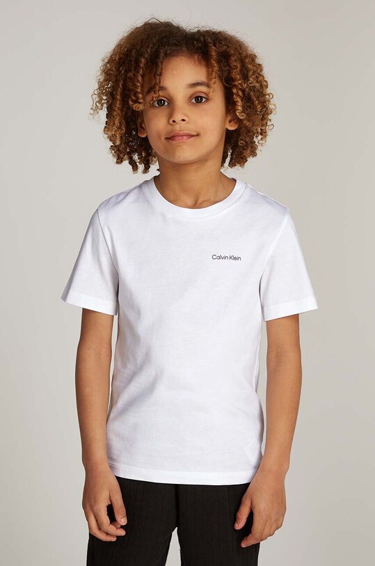 Calvin Klein Jeans tricou de bumbac pentru copii print alb IU0IU00683.104.116.9BYH