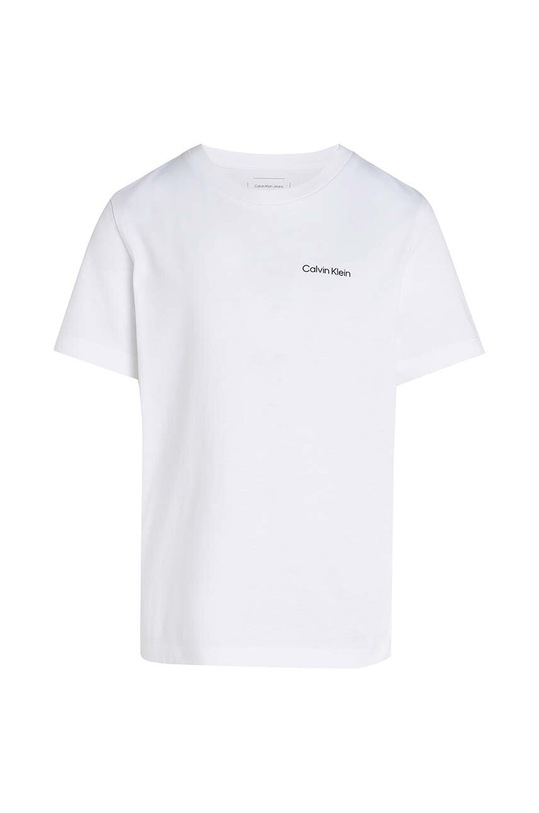 Παιδικό βαμβακερό μπλουζάκι Calvin Klein Jeans IU0IU00683.104.116.9BYH λευκό AW24