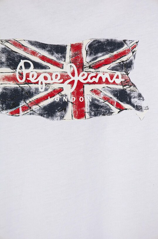 Мальчик Детская хлопковая футболка Pepe Jeans CLAG PB503910 белый