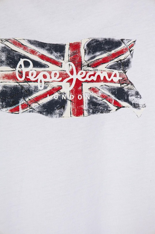Хлопчик Дитяча бавовняна футболка Pepe Jeans CLAG PB503910 білий