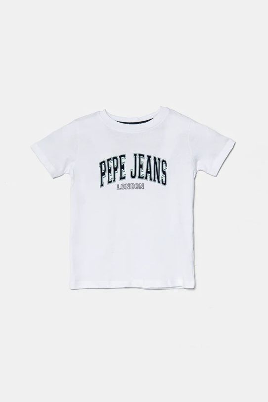 Pepe Jeans t-shirt bawełniany dziecięcy BAIN nadruk biały PB503915