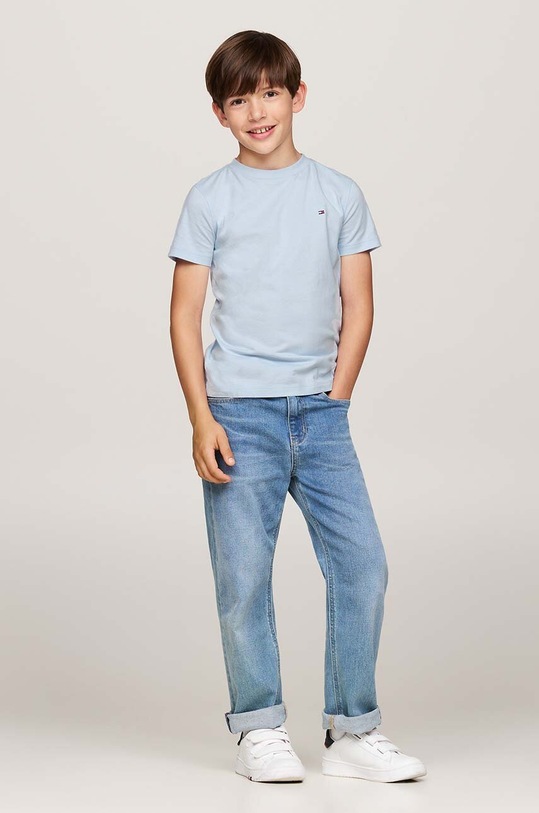 Chłopiec Tommy Hilfiger t-shirt bawełniany dziecięcy KB0KB06879.9BYH.74.122 biały