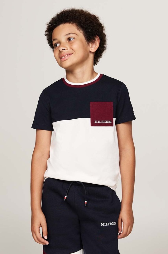 Dječja pamučna majica kratkih rukava Tommy Hilfiger pamuk bijela KB0KB09275.9BYH.128.176