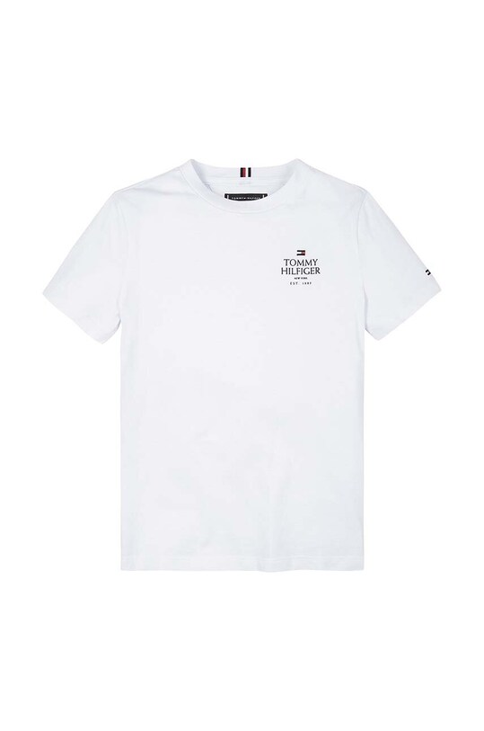 Dětské bavlněné tričko Tommy Hilfiger KB0KB09277.9BYH.74.122 bílá AW24