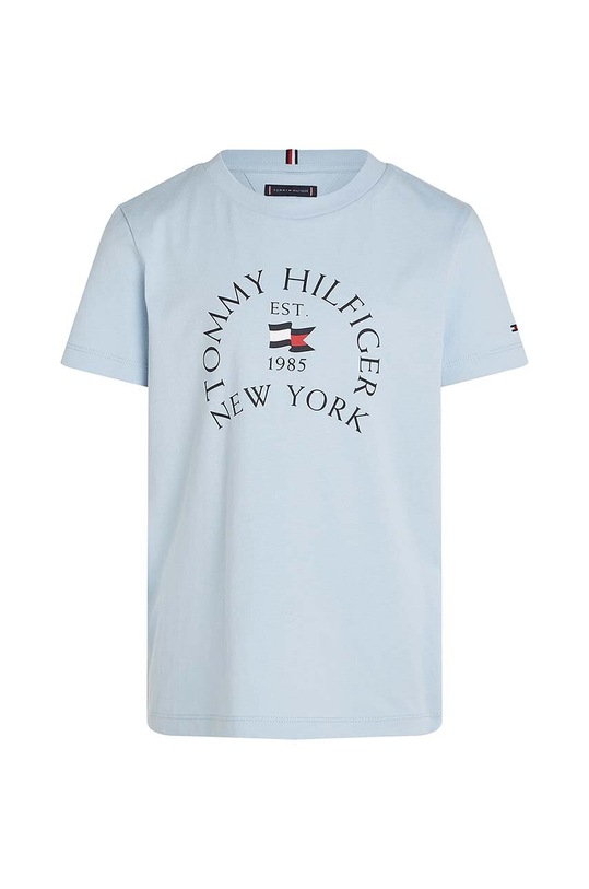 Dětské bavlněné tričko Tommy Hilfiger KB0KB09278.9BYH.128.176 modrá AW24