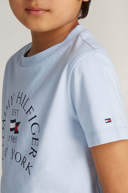 Dětské bavlněné tričko Tommy Hilfiger KB0KB09278.9BYH.128.176 modrá