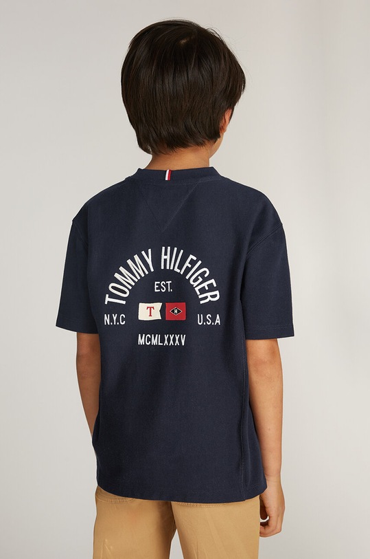 Детская хлопковая футболка Tommy Hilfiger KB0KB09280.9BYH.128.176