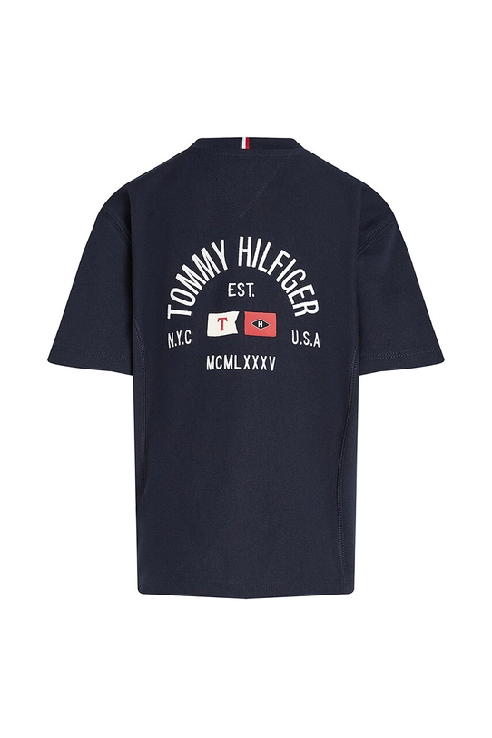 Băieți Tommy Hilfiger tricou de bumbac pentru copii KB0KB09280.9BYH.128.176 bleumarin