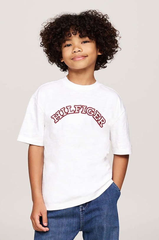 Dječja pamučna majica kratkih rukava Tommy Hilfiger pamuk bijela KB0KB09283.9BYH.128.176