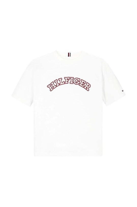 Dětské bavlněné tričko Tommy Hilfiger KB0KB09283.9BYH.128.176 bílá AW24