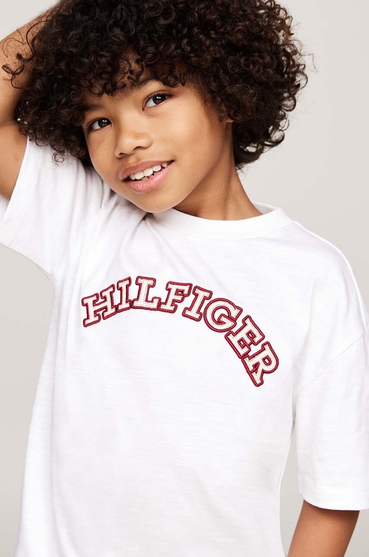Dječaci Dječja pamučna majica kratkih rukava Tommy Hilfiger KB0KB09283.9BYH.128.176 bijela
