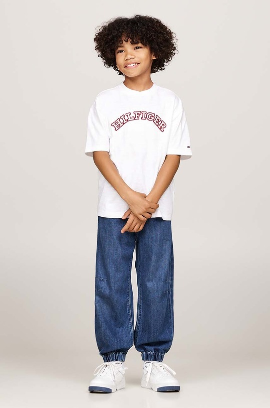Dječja pamučna majica kratkih rukava Tommy Hilfiger bijela KB0KB09283.9BYH.128.176
