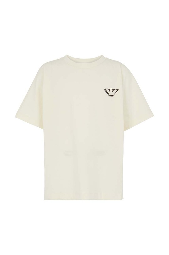 Dětské bavlněné tričko Emporio Armani kulatý béžová EB000028.AF10382