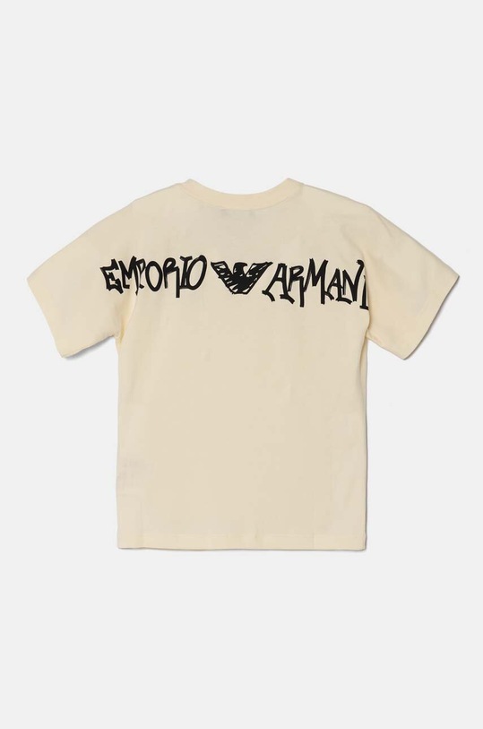 Dětské bavlněné tričko Emporio Armani EB000028.AF10382 béžová AW24