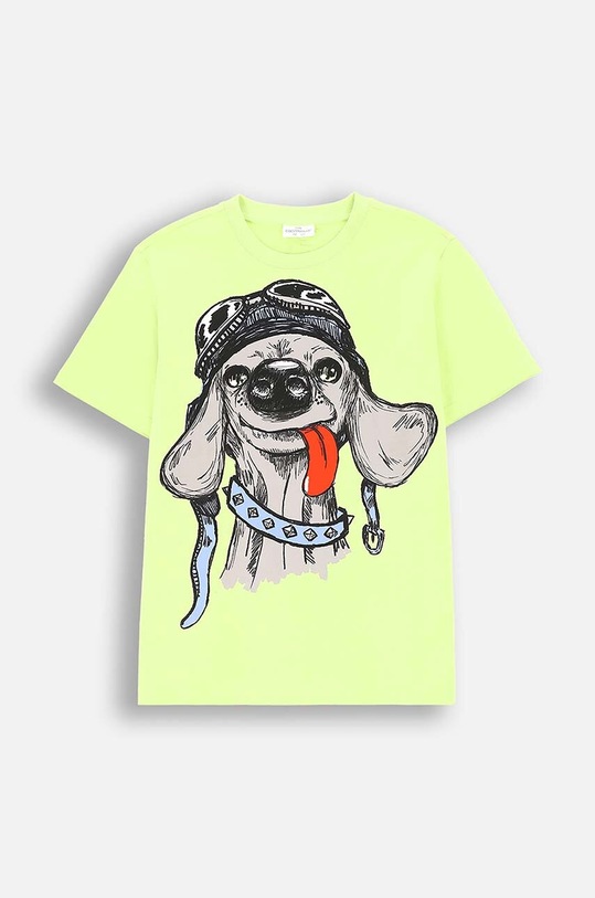 Coccodrillo t-shirt bawełniany dziecięcy nadruk zielony ZC4143202VBA