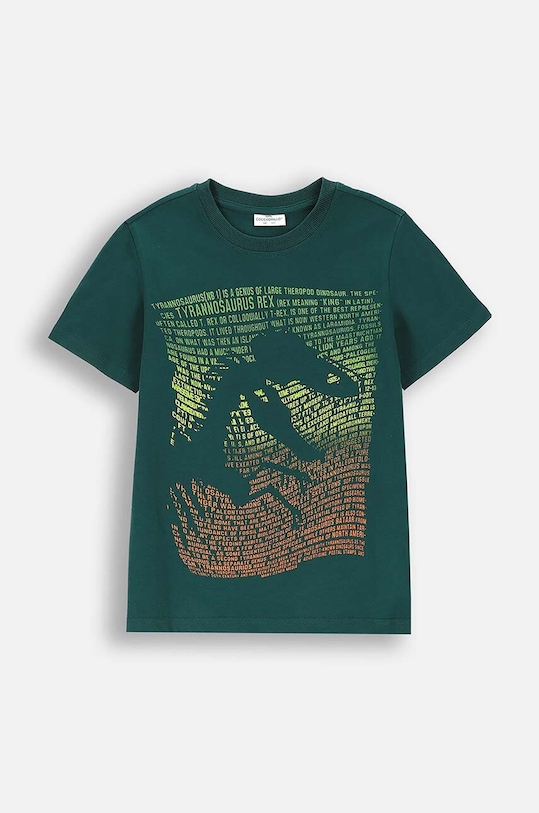 Coccodrillo t-shirt bawełniany dziecięcy nadruk zielony ZC4143205VBA